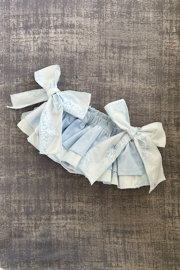 Phi blue toile print velvet jam pants