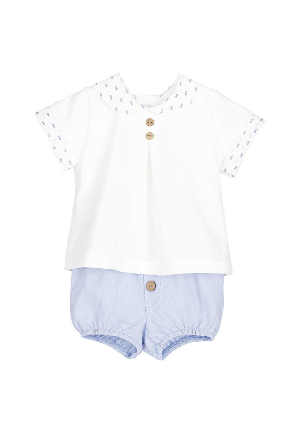 Calamaro boys blue button short set
