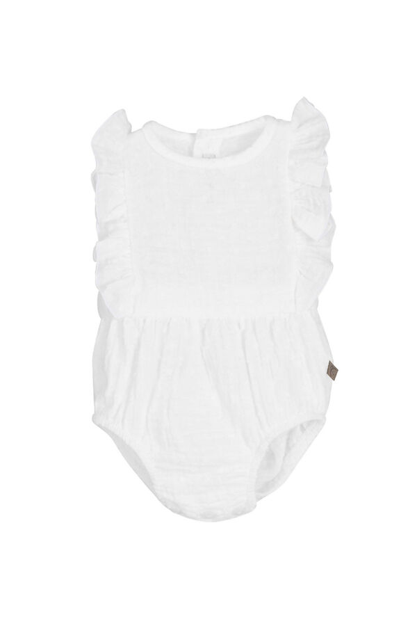 Calamaro white swiss dot romper