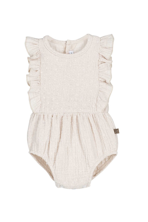 Calamaro beige swiss dot romper