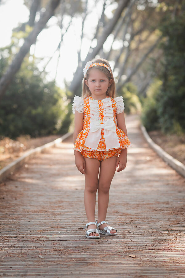 PRE ORDER Rochy orange print romper