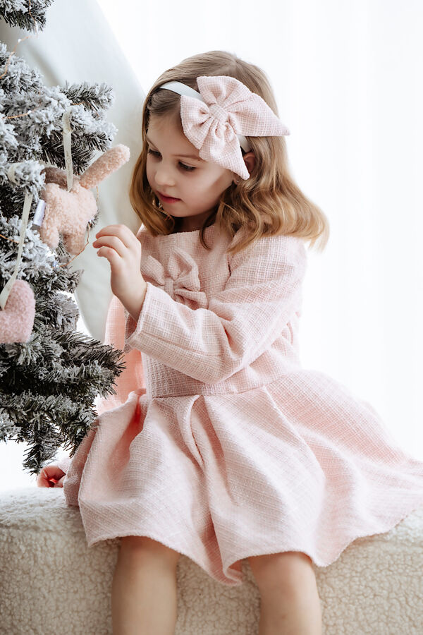 Jamiks pink tweed bow dress 