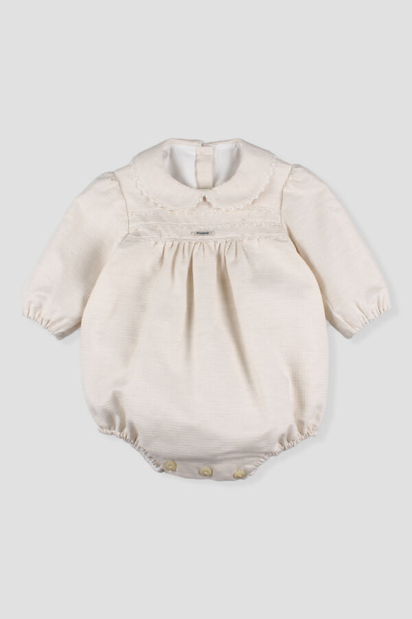 Foque cream long sleeve romper 
