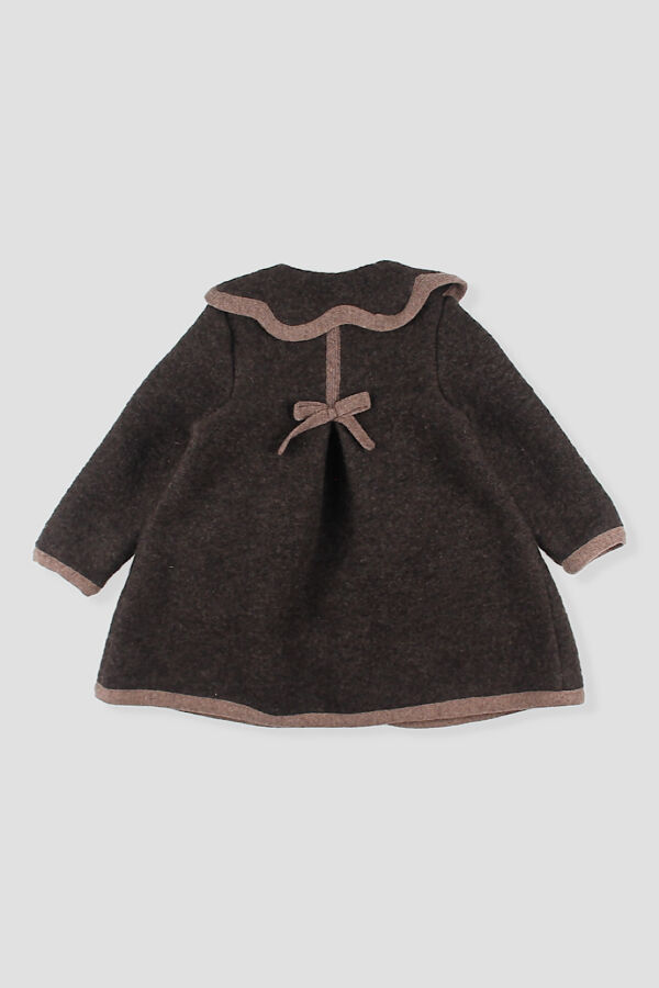 Foque girls brown felted wool coat