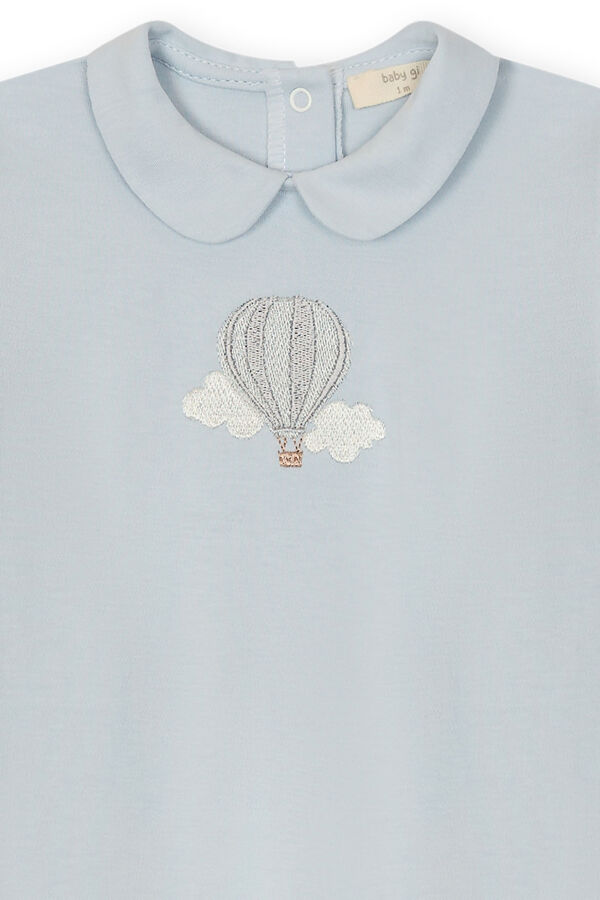 Baby Gi blue hot air balloon babygrow