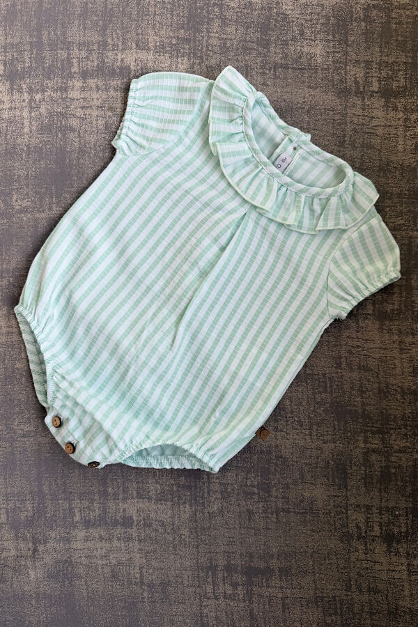 Calamaro mint stripe romper 