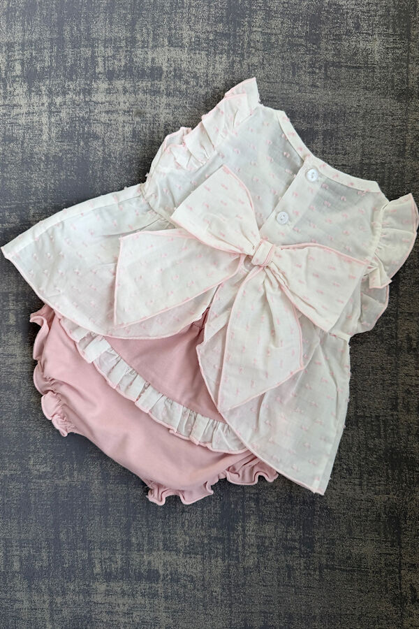 Calamaro pink bow back top and jam pants set