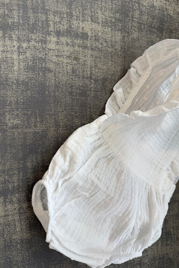 Calamaro white swiss dot romper