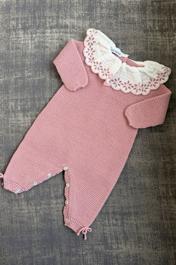 Juliana dusky pink knitted romper