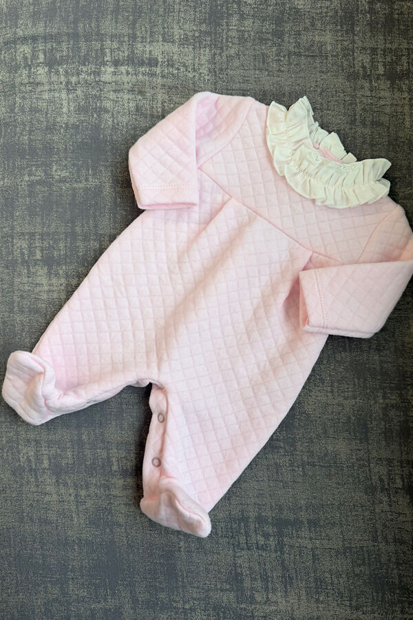 Calamaro pink frill collar babygrow