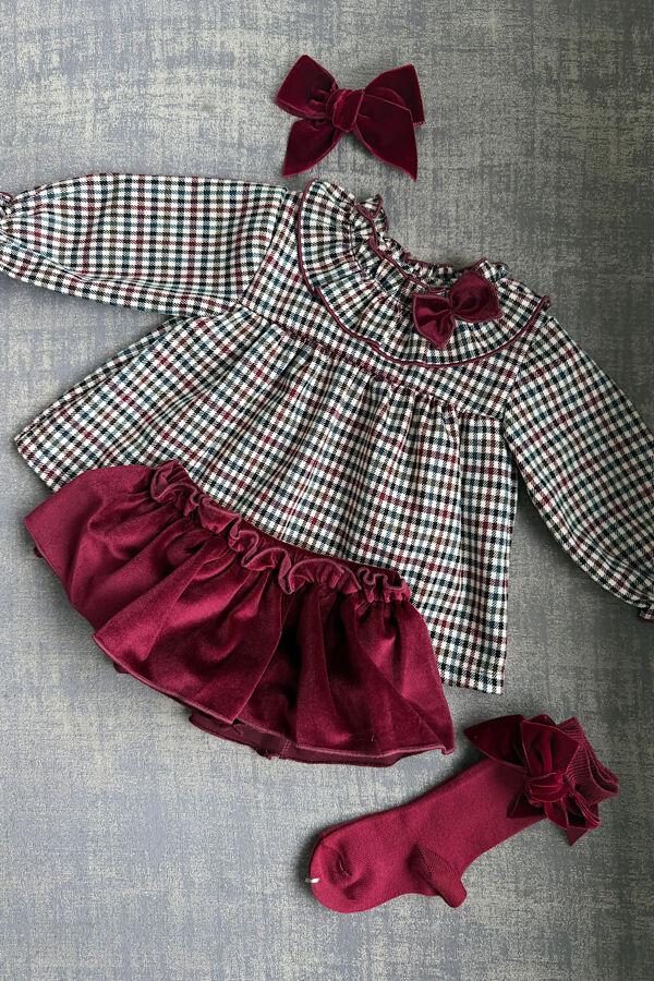 Rapife burgundy velvet jam pants set