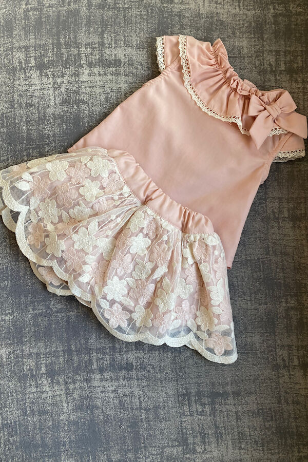 Valentina pink and cream floral jam pants set