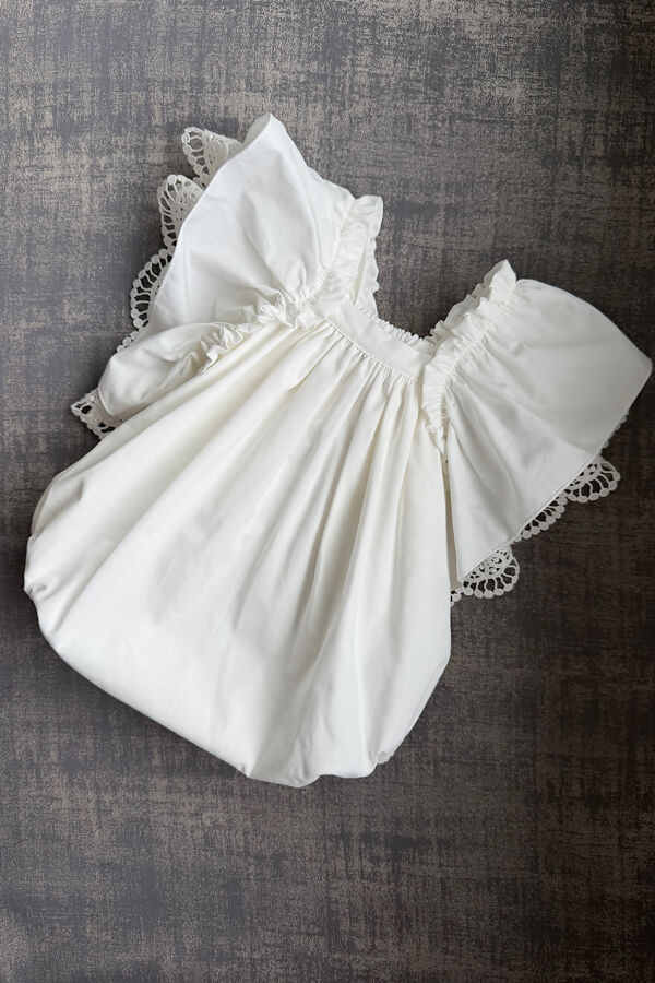 Phi ivory bow back romper 