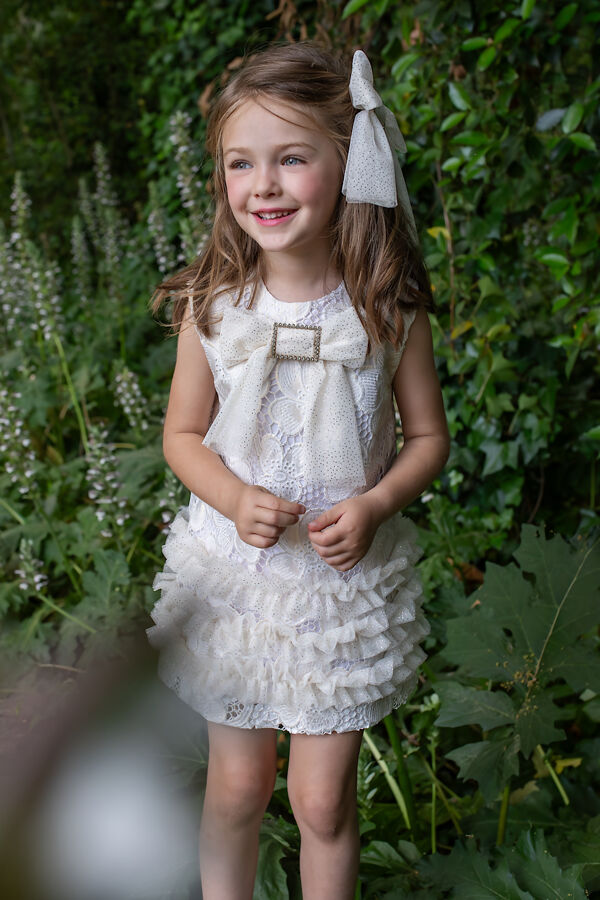 Naxos cream lace tulle dress