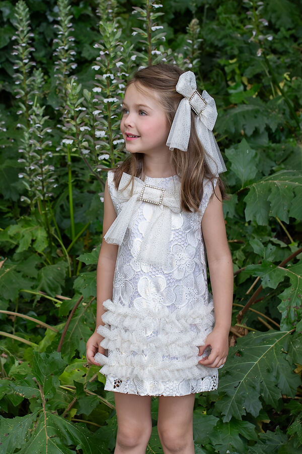 Naxos cream lace tulle dress