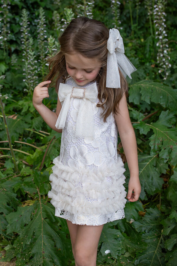 Naxos cream lace tulle dress