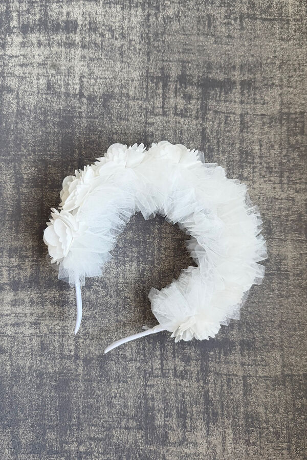 Jamiks cream tulle floral headband