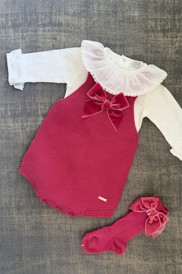 Condor beet bow romper