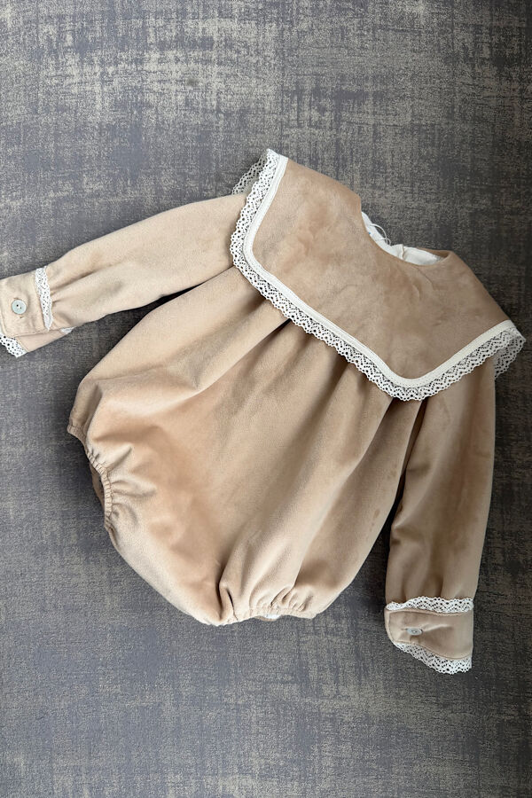 Be Chic beige velvet romper 