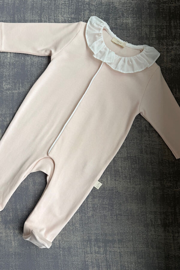 Baby Gi peach cotton frilly angel wing babygrow