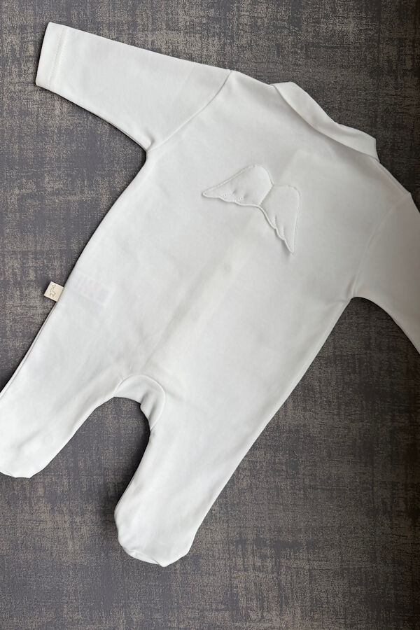 Baby Gi ivory cotton angel wing babygrow