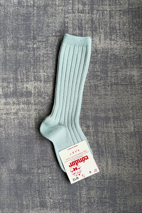 Condor sea green ribbed knee-high socks