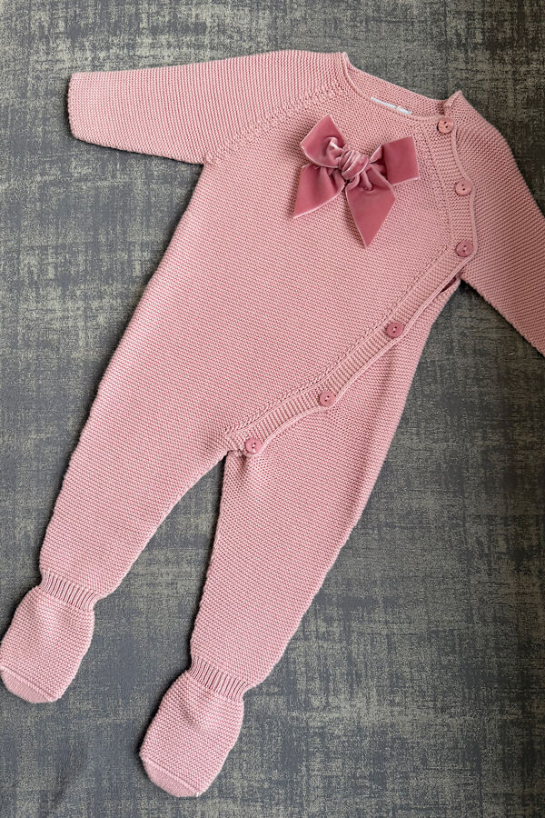 Condor dusky pink knitted babygrow