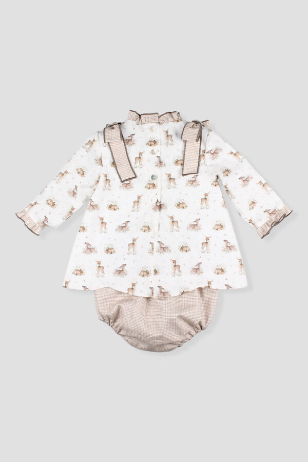 Foque deer print dress and knickers set