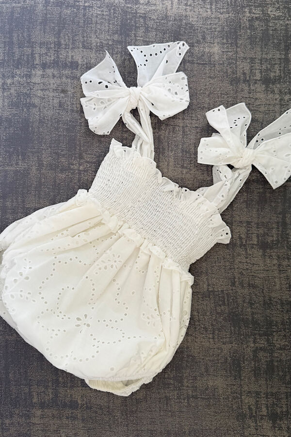 Phi white elastic top romper
