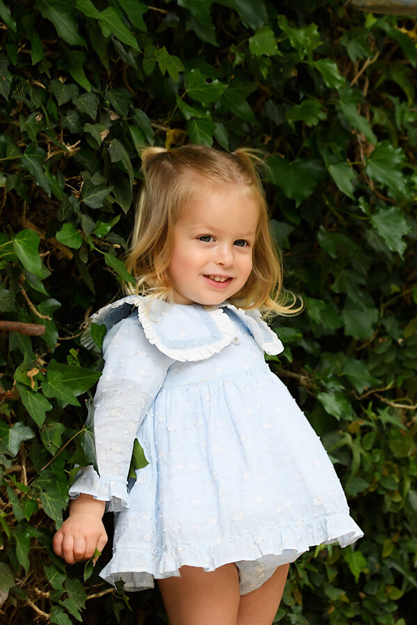 Foque blue sheep print dress and knicker set